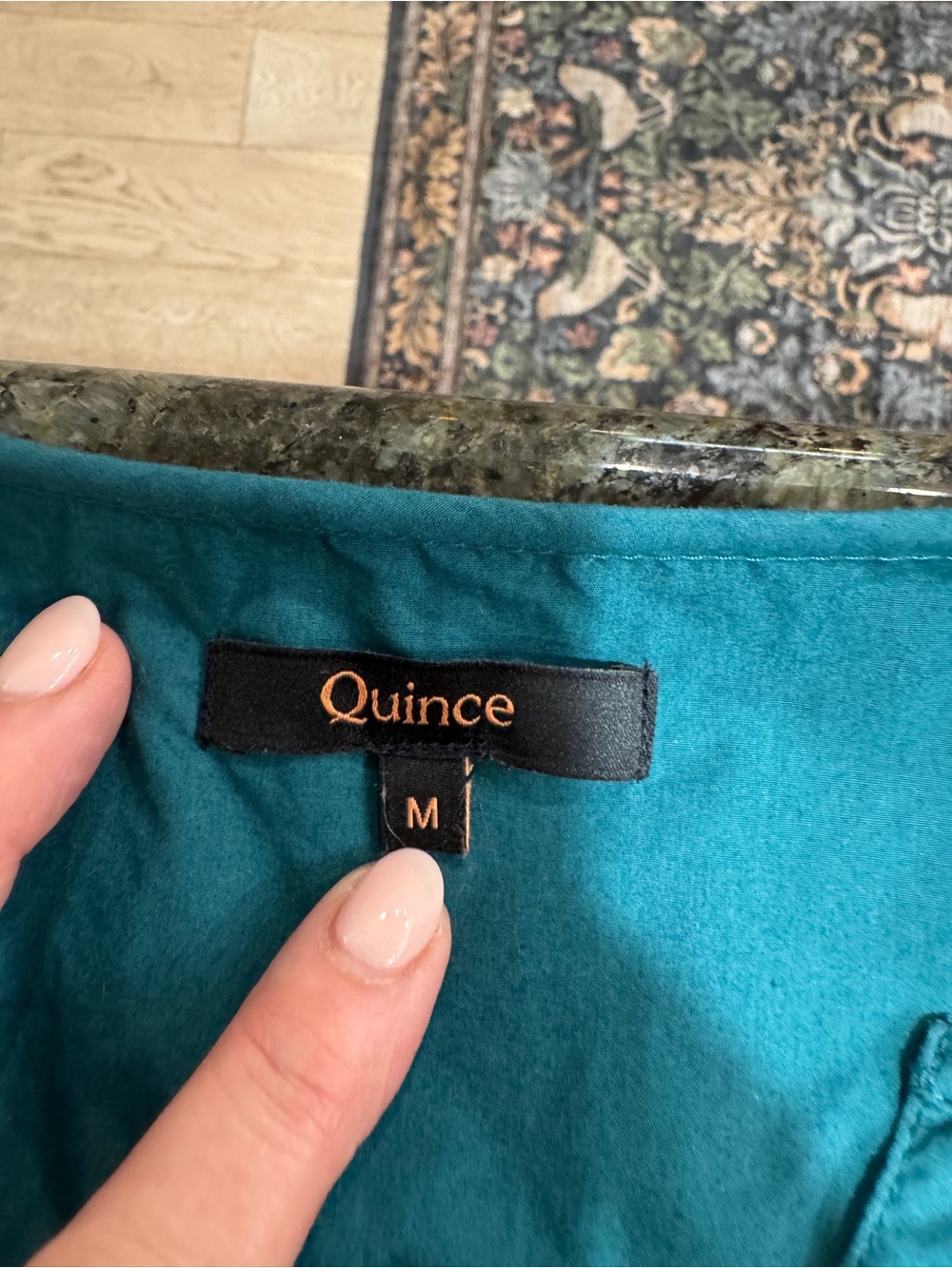 Quince Teal Puff-Sleeve Tiered Maxi Dress - Picture 3 of 5